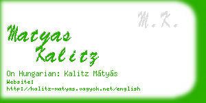 matyas kalitz business card